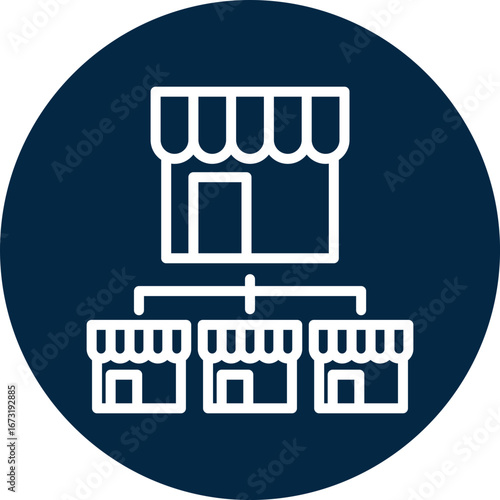 Franchise store icon for business opportunities, business, website, application, printing, document, poster design, etc