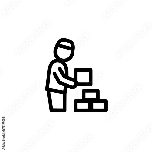 Person stacking boxes