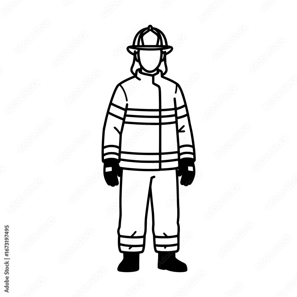 Obraz premium Firefighter in uniform with transparent background
