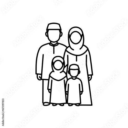 Family members standing together on a black background