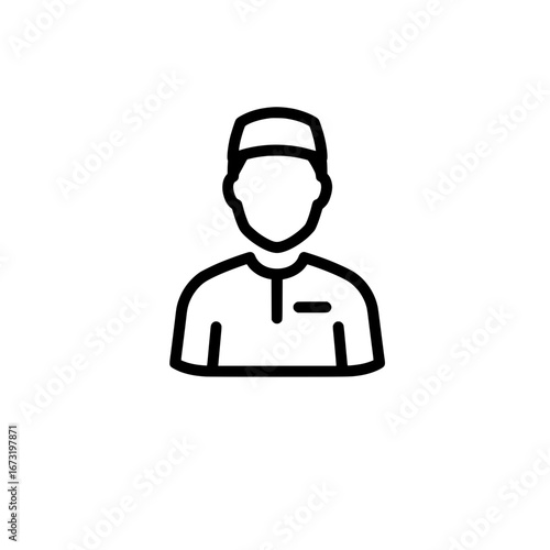 Casual male worker character with transparent background