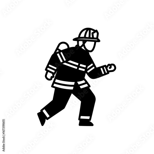 Firefighter in action