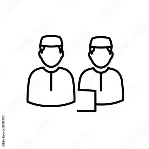 Two professional men discussing ideas with transparent background