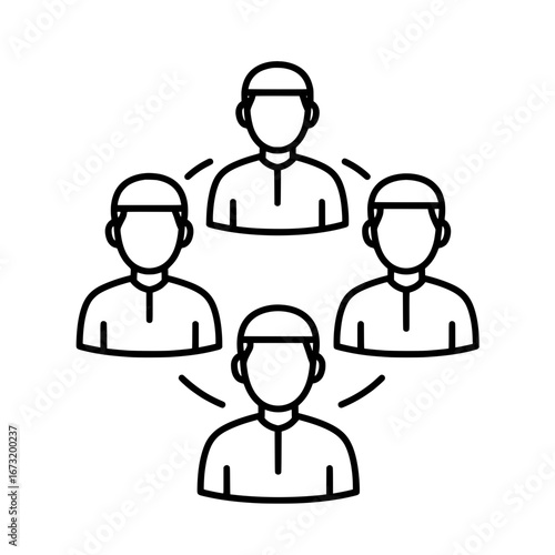 Four people connected to each other in a circle