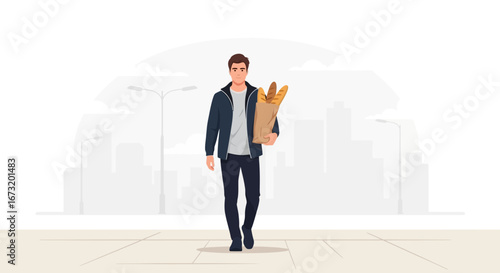 Person Walking With Bread Purchased in A Town, Freshly Baked Baguette and French Loaves