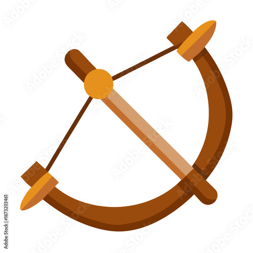 Homemade wooden slingshot weapon vector on white background.