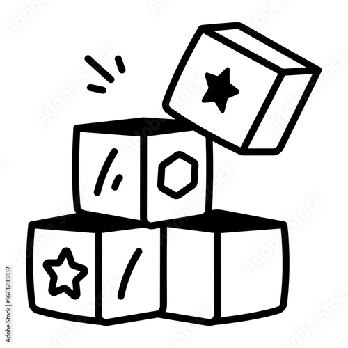 A drawing style icon denoting blocks
