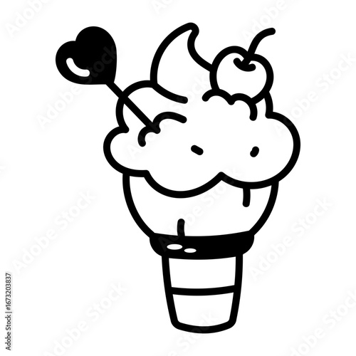 A doodle style icon representing a kids cycle
