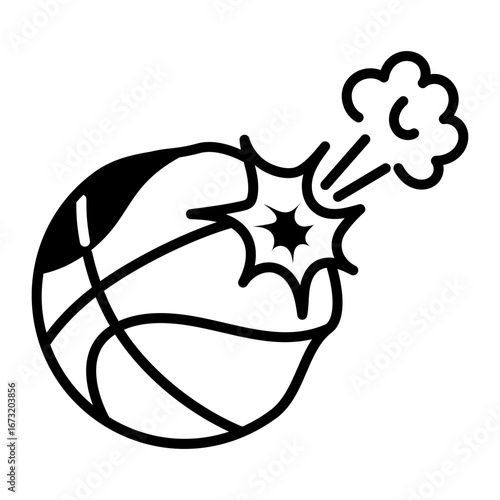 A drawing style icon showing a basket ball
