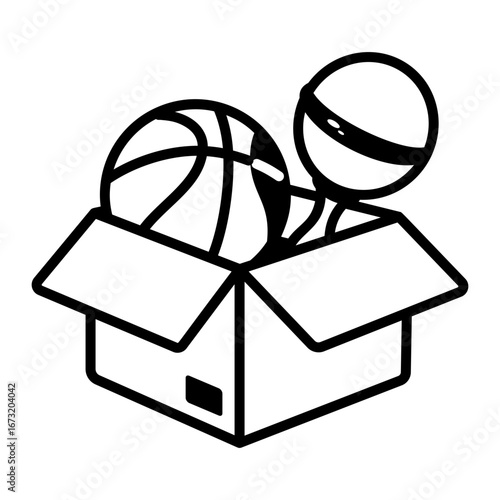 A sketchy style icon showing a toy box
