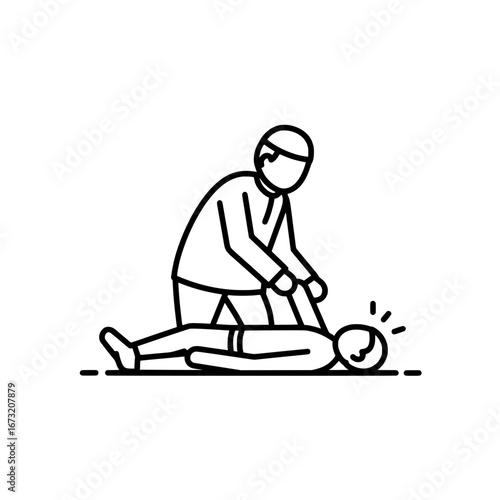 Resuscitation scene with transparent background