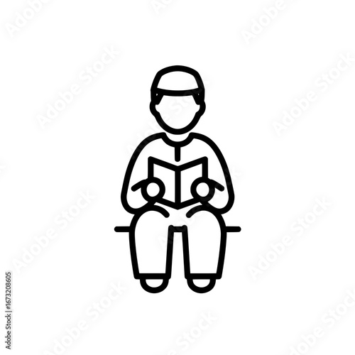 Male doctor reading a book with transparent background