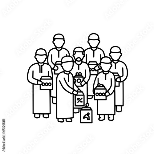 Group of people donating blood with transparent background