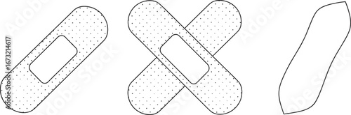 Adhesive Bandages and Medical Plaster Icons band aid first aid