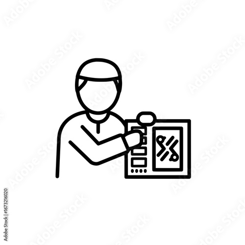 Medical professional with stethoscope and tablet with transparent background