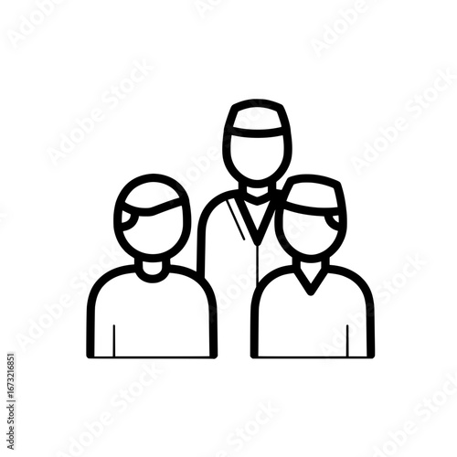 Group of medical professionals with transparent background