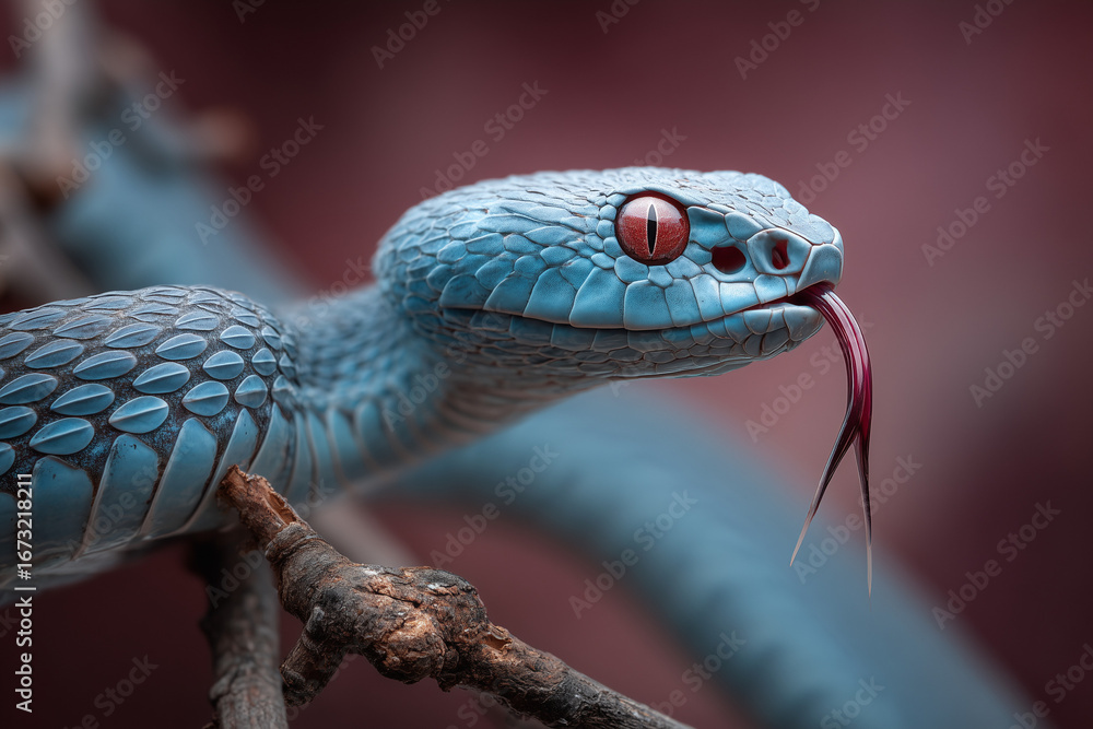 Obraz premium Blue Snake Close-up