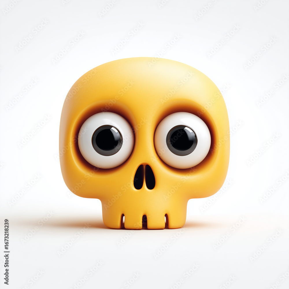 Fototapeta premium Yellow Halloween Skull Cute 3D