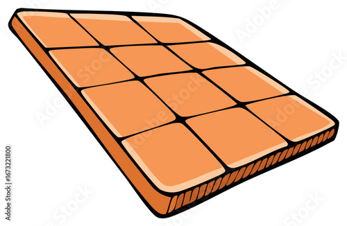 Cartoon style illustration of a segmented chocolate bar with squares