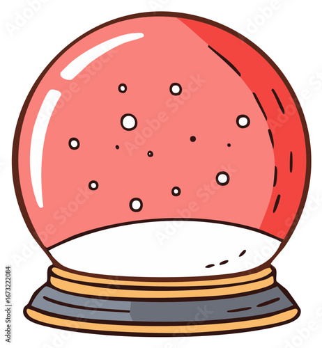 Cartoon illustration of a magical crystal ball isolated on white background