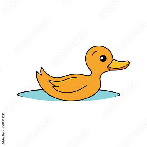duck swimming on white background.eps
