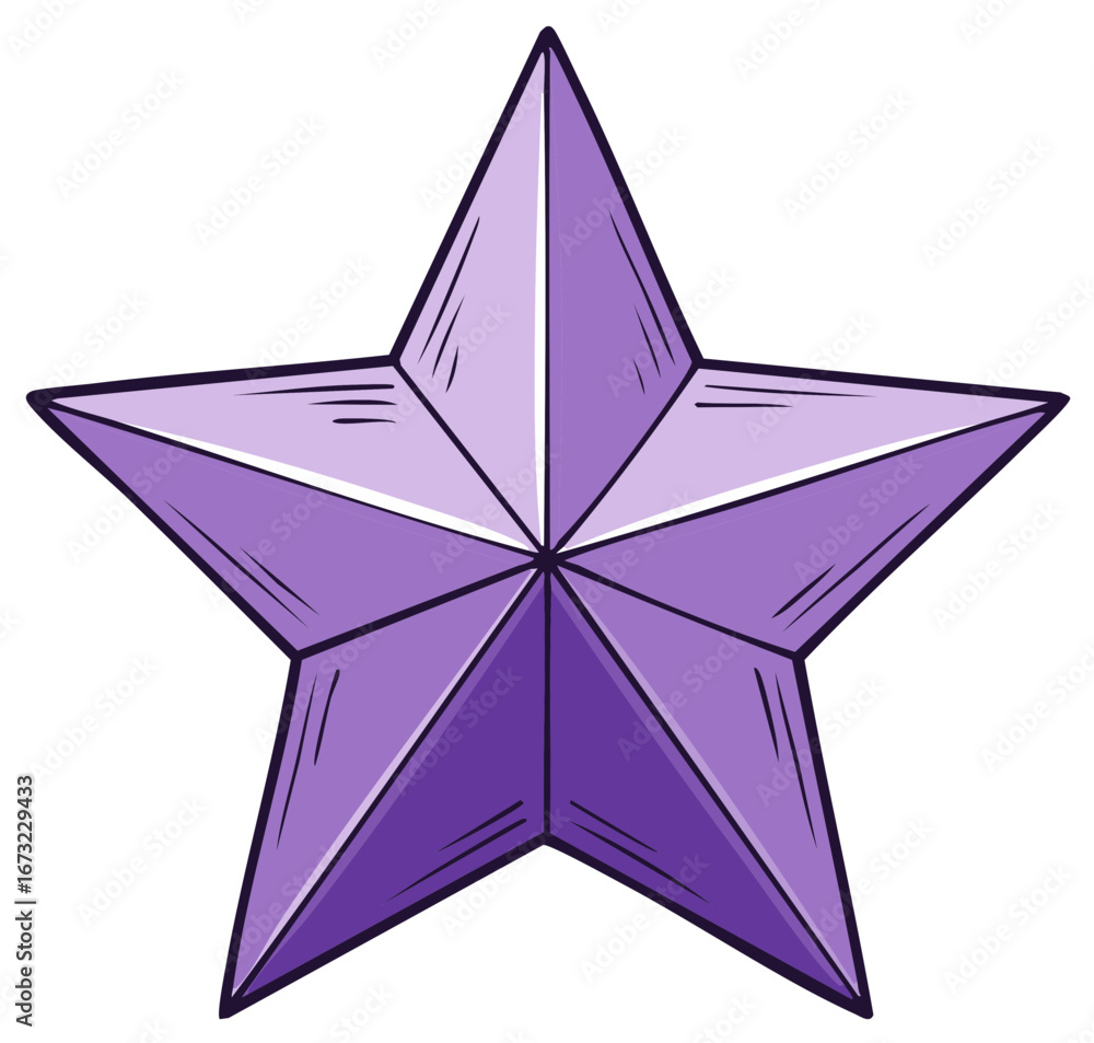 Obraz premium Bright lavender violet star symbol with stylized design for quality award or favorite marker graphic