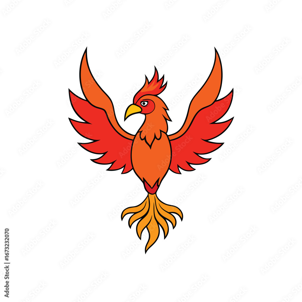 Fototapeta premium phoenix rising on white background.eps