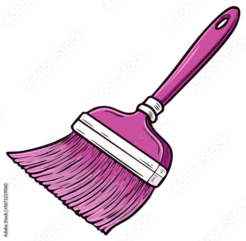 Pink Paint Brush for Home Decorating and Art Projects Illustration