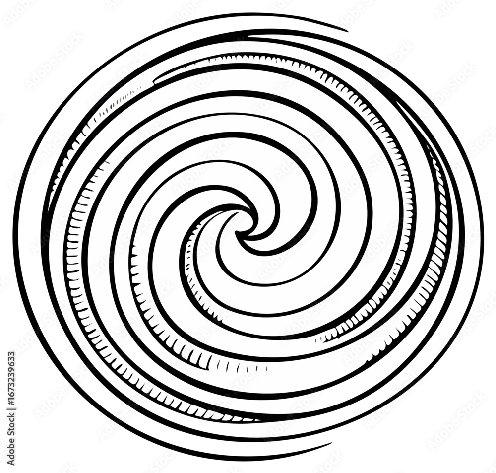 Naklejka premium Spiral swirl line art graphic element