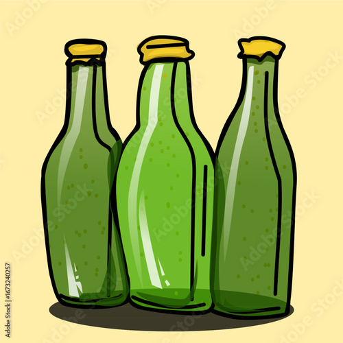 illustration of three glass bottles