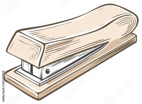 Illustrated Stapler Tool for Office Supplies and Stationery Tasks