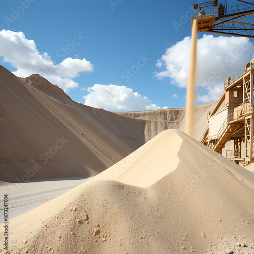 Sand destined to the manufacture of cement in a quarry