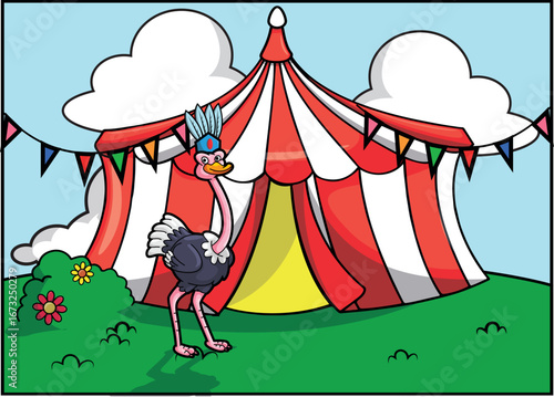 Cute Circus Animal baground Illustration Vector Design