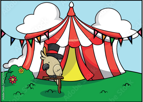 Cute Circus Animal baground Illustration Vector Design