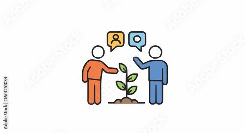 Icon vector illustration mentoring and Training