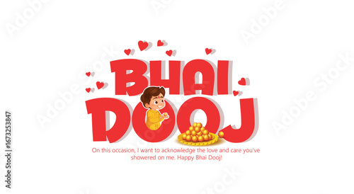 Illustration featuring a brother and sister celebrating Bhai Dooj with festive traditions, showcasing family bonding and cultural warmth.