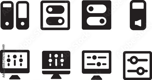 Toggle and Control Panel Icons – Interface Switches, Settings, UI Options & Adjustment Sliders