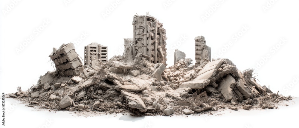 Obraz premium Destruction from natural disaster aftermath.