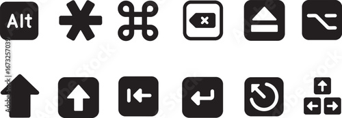 Keyboard Shortcut and Command Icon Set 