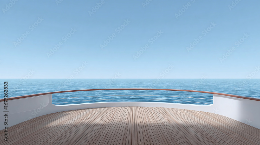 Fototapeta premium Ocean View from Luxury Yacht Deck