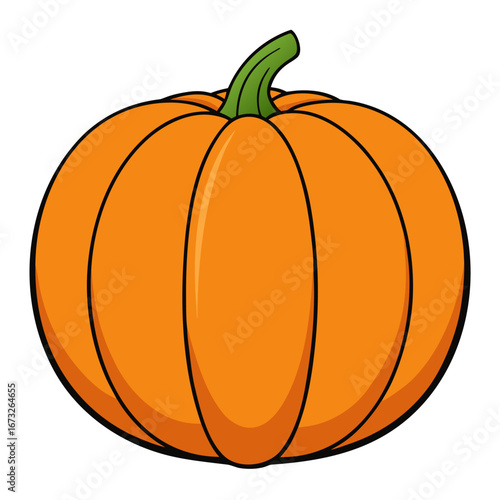 A vibrant, plump pumpkin, the quintessential symbol of autumn, sits in a cartoon, a perfect representation of nature's bounty. Generative AI