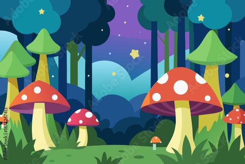 mushrooms in the grass