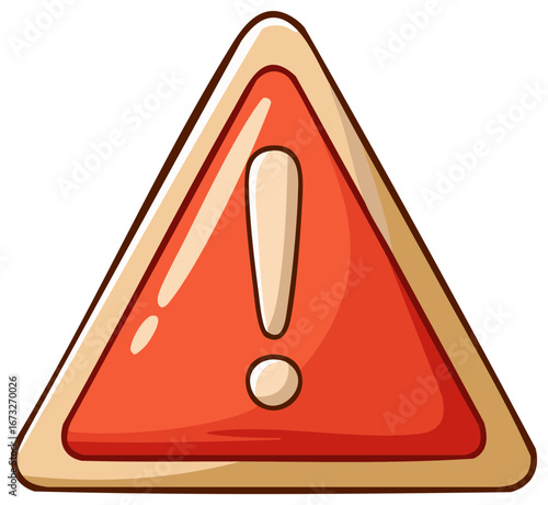 Red Triangle Exclamation Point Icon for Hazard Notification or Warning Message