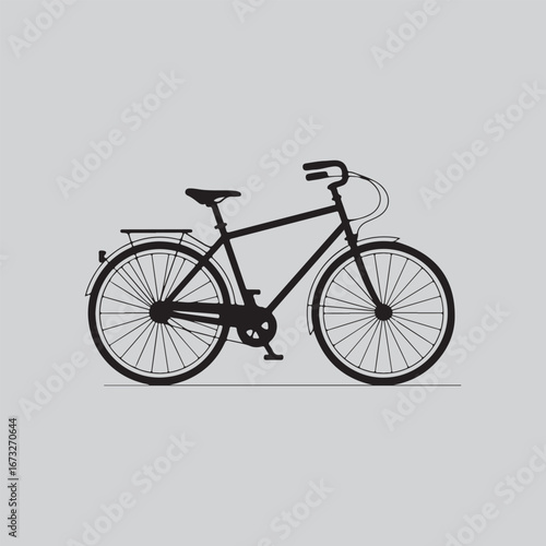 Classic bicycle silhouette detailed spokes front rear view clean design for transportation and lifestyle themes