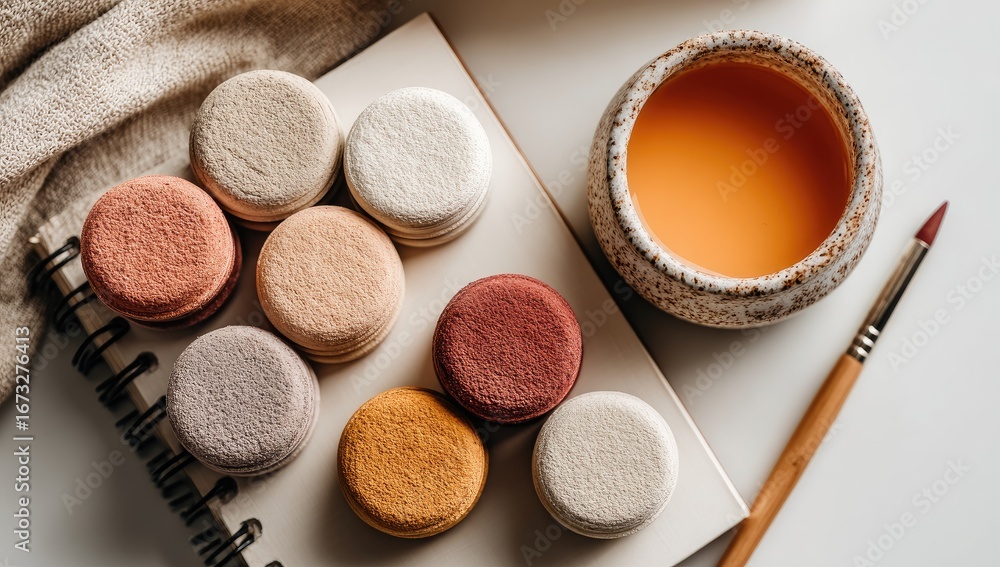 Obraz premium Paint Pot Palette and Brush