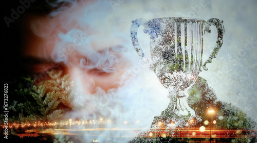 Double exposure background:...