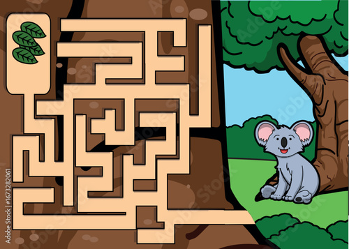 Maze Labyrinth Design Vector Illustration with Animal Concept