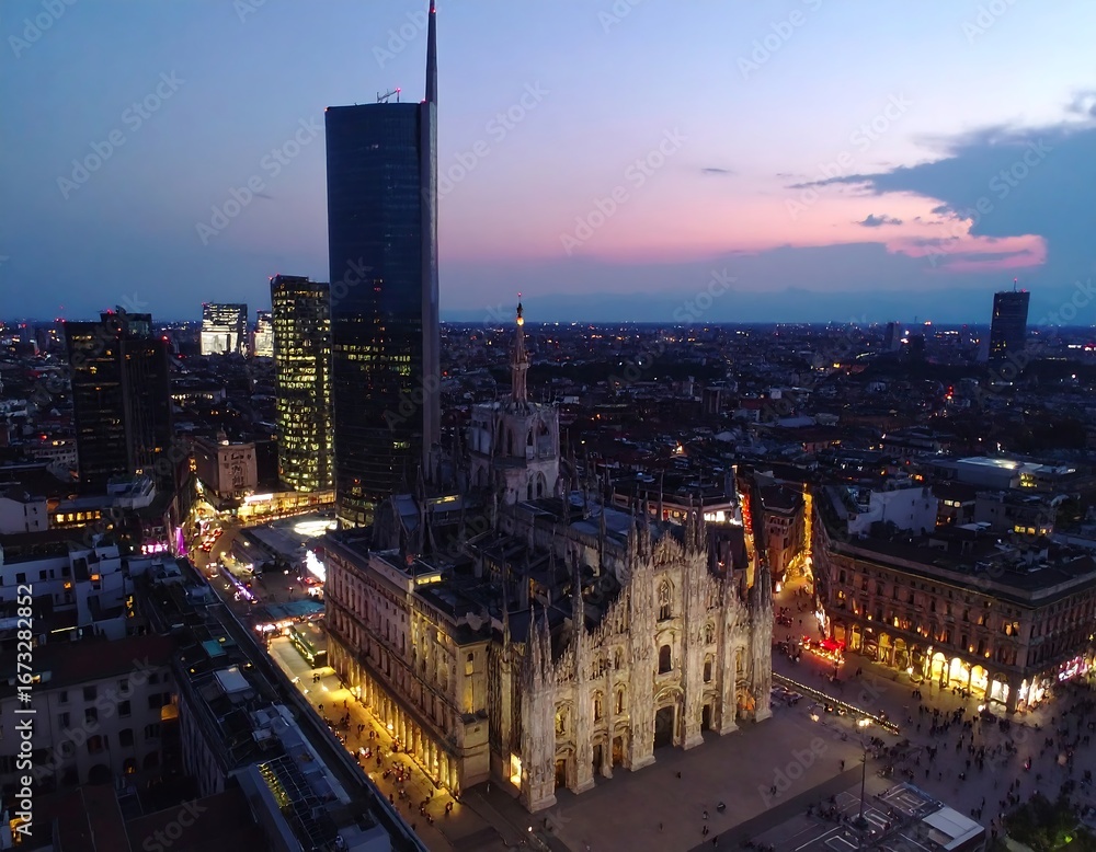 Fototapeta premium Cityscape at twilight