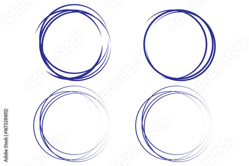 Hand drawing circle line sketch set.doodle round circles for message note mark design element. Doodle set of black hand drawn circle line.