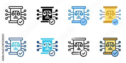 RegTech Compliance icon set multiple style collection 
